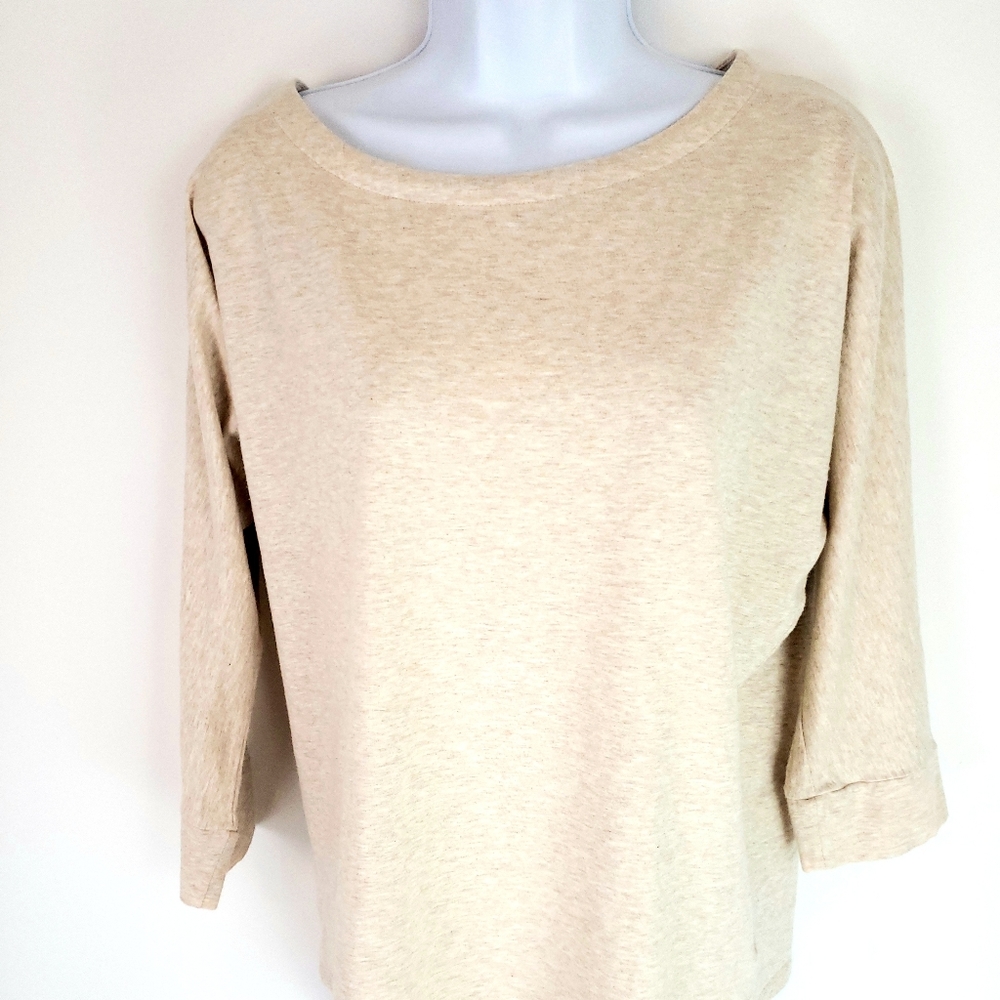 Coldwater Creek Womens  Cream Long Sleeve Shirt M
